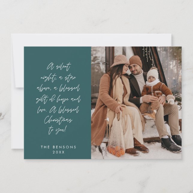 Cartes Pour Fêtes Annuelles Religieux, Joyeux Noël, Photo de la famille chréti (Devant)