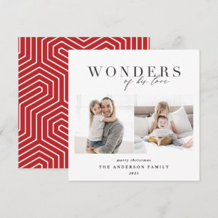 Cartes Pour Fêtes Annuelles Religieux moderne 2 photo Noël rouge géométrique