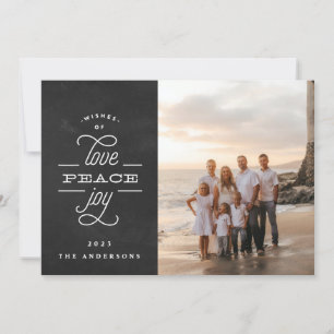 Cartes Pour Fêtes Annuelles Religieux Paix Amour Joie Chalk Noël Photo