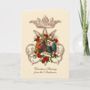 Cartes Pour Fêtes Annuelles Religieux Vierge Marie Nativité Saint Joseph Jésus