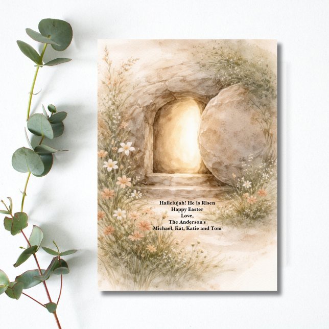 Cartes Pour Fêtes Annuelles Religious Christian Catholic Jesus Tomb Easter (Jesus Tomb Easter card, Religious, Christian Catholic, Personalized, Printed or  Digital)