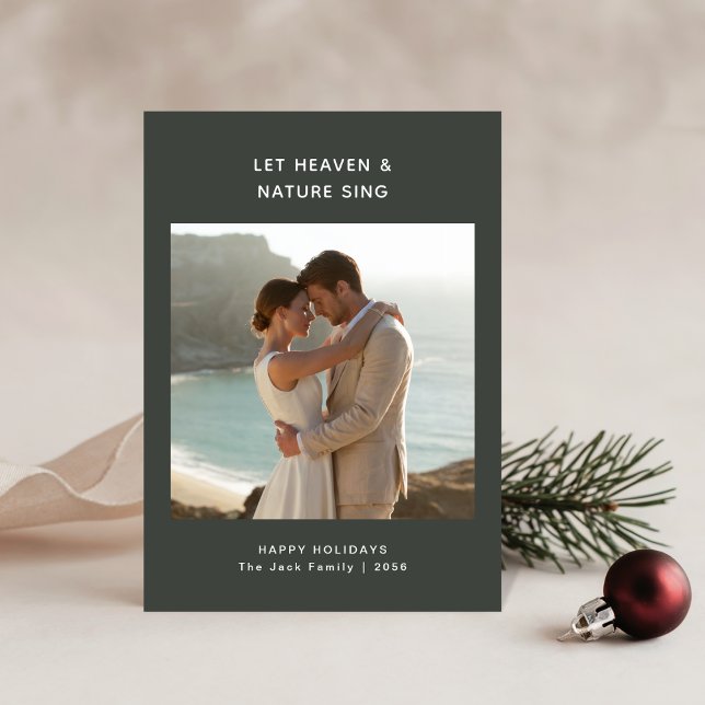 Cartes Pour Fêtes Annuelles Religious Christmas | Dark Dusky Nelywed Photo (Créateur téléchargé)