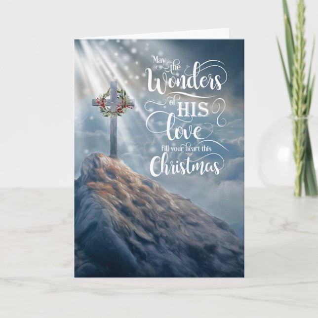Cartes Pour Fêtes Annuelles Religious Christmas Wonders of His Love Christian  (Devant)