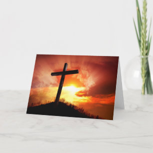 Cartes Pour Fêtes Annuelles Religious Easter Cross at Sunset