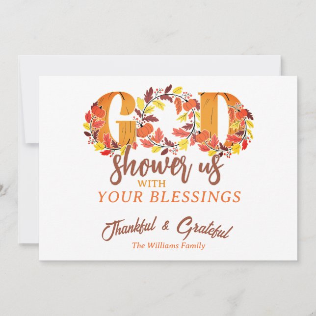 Cartes Pour Fêtes Annuelles Religious Thanksgiving Faith Bible Quote (Devant)