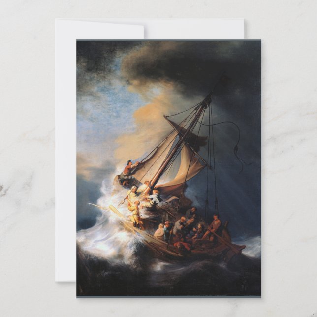 Cartes Pour Fêtes Annuelles Rembrandt - La tempête de la mer de Galilée (Devant)