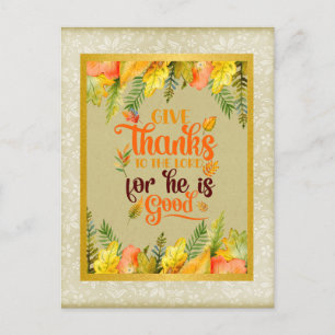 Cartes Pour Fêtes Annuelles Remercie l'Éternel, car Il est bon