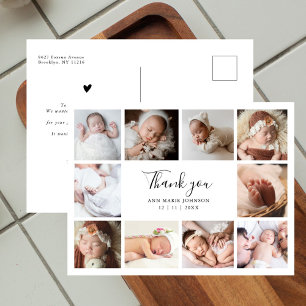 Cartes Pour Fêtes Annuelles Remerciement de Baby Shower 10 Photos Lettre Main