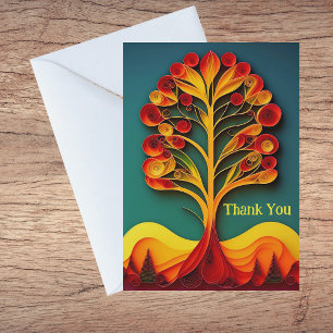Cartes Pour Fêtes Annuelles Remerciement pour l'illustration d'arbre orange en