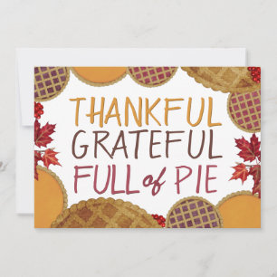 Cartes Pour Fêtes Annuelles Remerciements Plein de Bon thanksgiving à tarte