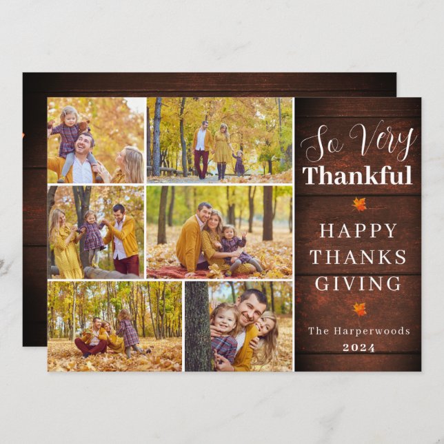 Cartes Pour Fêtes Annuelles Remerciements Rustic Fall remerciement photo de fa (Devant / Derrière)