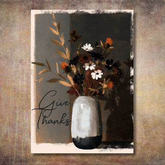Cartes Pour Fêtes Annuelles Remercier Fleur de la Toussaint Rustique d'Automne