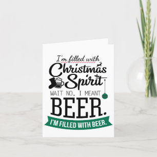 Cartes Pour Fêtes Annuelles Rempli de bière de vacances   Joyeux Noël drôle
