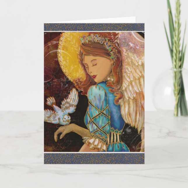 Cartes Pour Fêtes Annuelles Renaissance Angel et Dove Christmas (Devant)