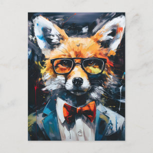 Cartes Pour Fêtes Annuelles Renard Abstrait minimaliste