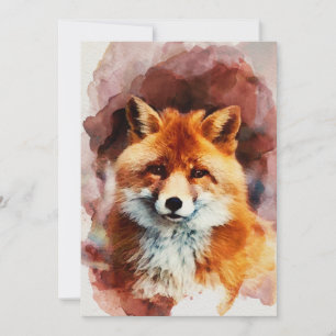 Cartes Pour Fêtes Annuelles renard aquarelle