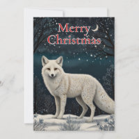 Renard blanc élégant rétro d'hiver