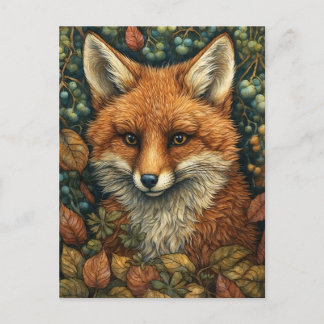 Cartes Pour Fêtes Annuelles Renard dans la forêt d'automne rêve et lunaire