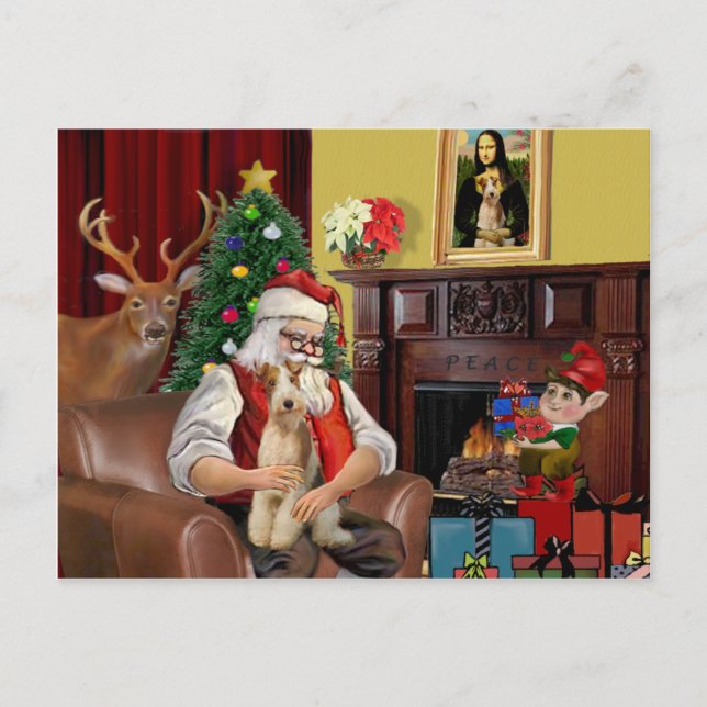 Cartes Pour Fêtes Annuelles Renard de fer de Père Noël (#3) (Devant)