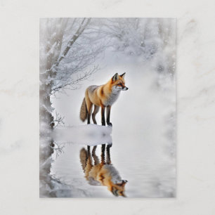 Cartes Pour Fêtes Annuelles Renard de Yule Solstice d'Hiver Neige d'Hiver