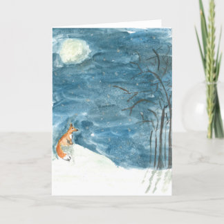Cartes Pour Fêtes Annuelles renard en hiver