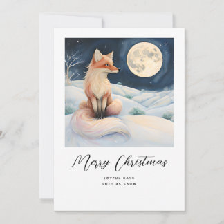 Cartes Pour Fêtes Annuelles Renard mignon dans un paysage hivernal sous la Ple