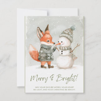 Cartes Pour Fêtes Annuelles Renard mignon en pull