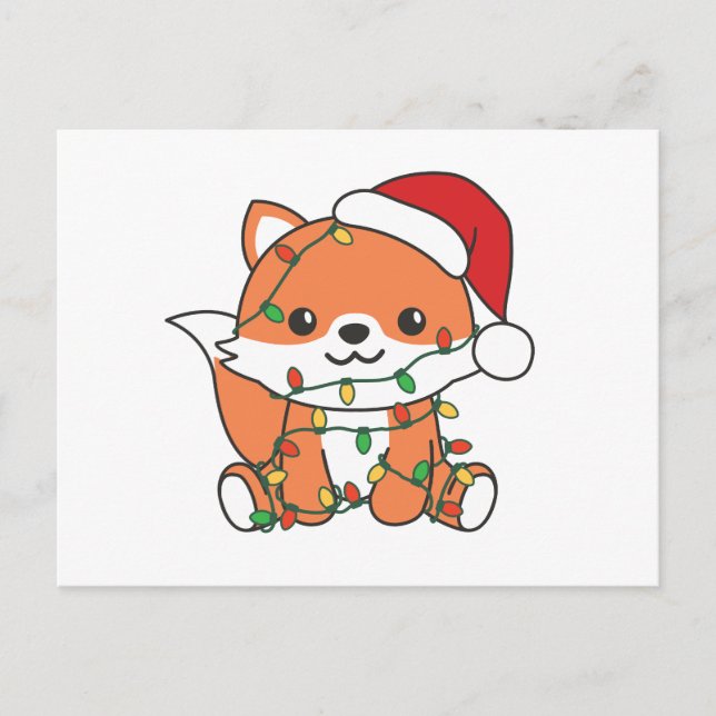 Cartes Pour Fêtes Annuelles Renard Noël Hiver Animaux Fêtes Renards (Devant)