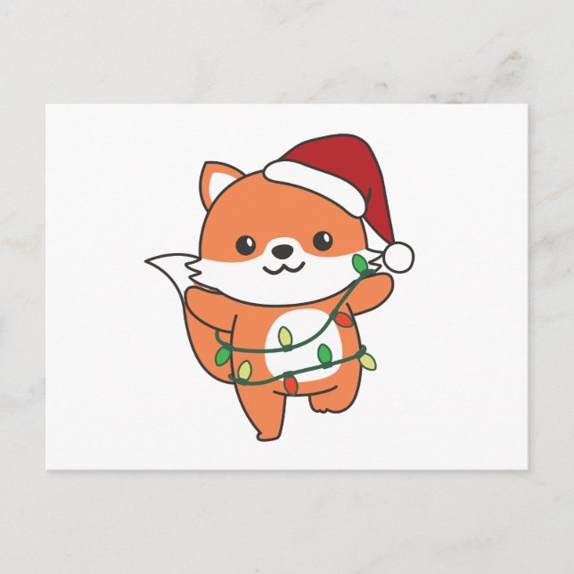 Cartes Pour Fêtes Annuelles Renard Noël Hiver Animaux Fêtes Renards (Devant)