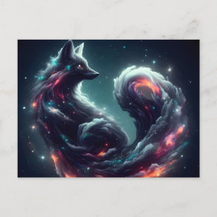 Cartes Pour Fêtes Annuelles Renard Spirituel Fantastique de Lumière Stellaire