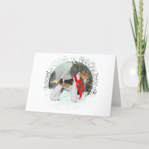 Cartes Pour Fêtes Annuelles Renard Terrier Hiver