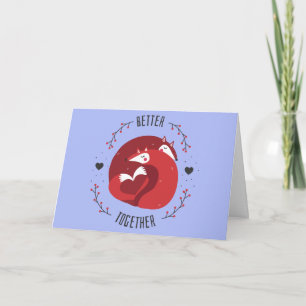 Cartes Pour Fêtes Annuelles Renards dans l'amour
