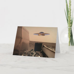 Cartes Pour Fêtes Annuelles Rencontre avec la soucoupe UFO Alien Mars InSight