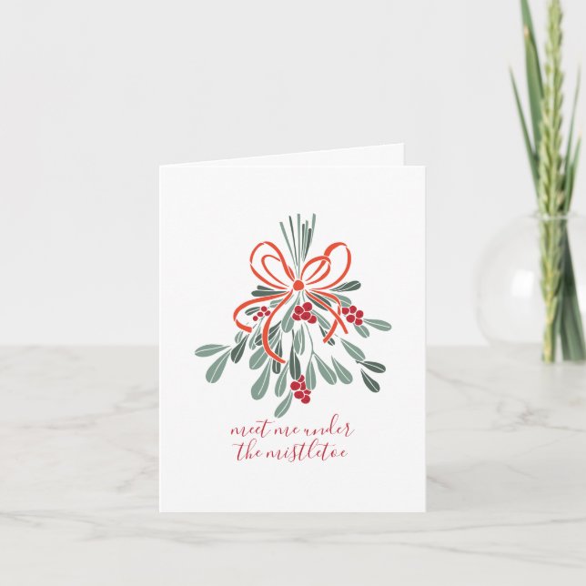 Cartes Pour Fêtes Annuelles Rencontrez-moi sous la Mistletoe (Devant)