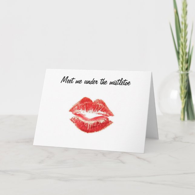 CARTES POUR FÊTES ANNUELLES RENCONTREZ-MOI SOUS LE MISTLETOE (Devant)