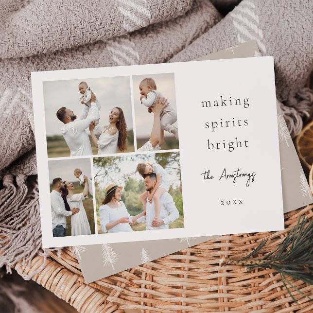 Cartes Pour Fêtes Annuelles Rendre les esprits brillants 4 Photo Collage (Créateur téléchargé)