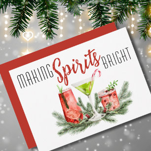 Cartes Pour Fêtes Annuelles Rendre les spiritueux brillants cocktails festifs 