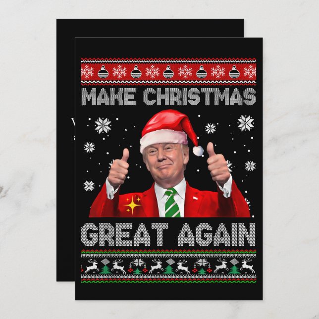 Cartes Pour Fêtes Annuelles Rendre Noël super à nouveau drôle Noël Trump (Devant / Derrière)