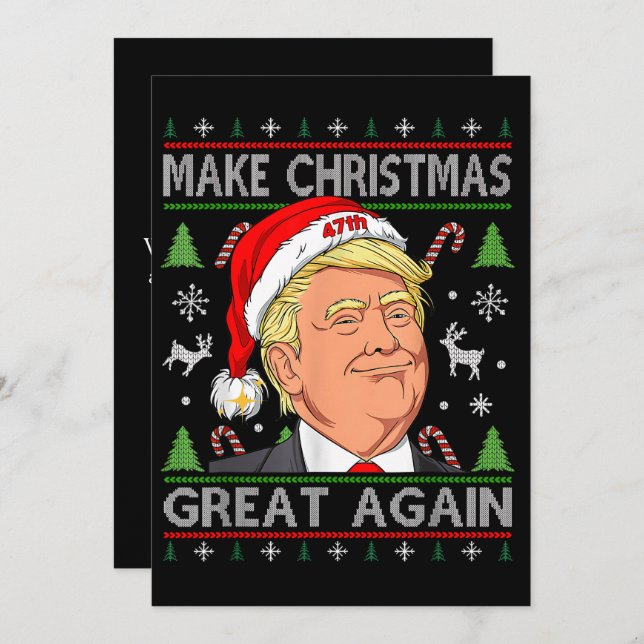 Cartes Pour Fêtes Annuelles Rendre Noël super à nouveau drôle Noël Trump (Devant / Derrière)