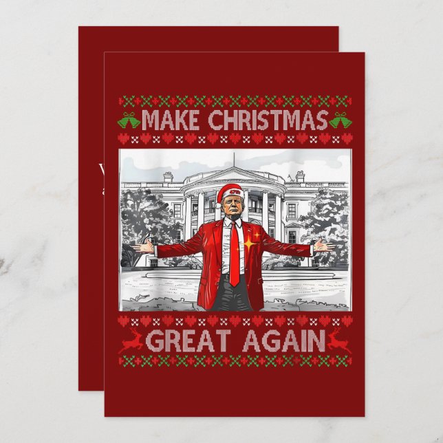 Cartes Pour Fêtes Annuelles Rendre Noël super à nouveau drôle Trump laid (Devant / Derrière)