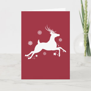 Cartes Pour Fêtes Annuelles Renne dans la neige en silhouette