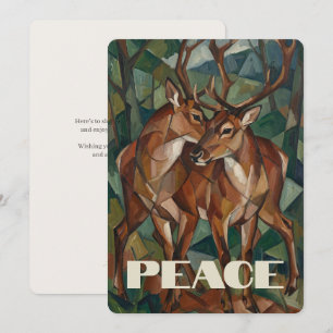 Cartes Pour Fêtes Annuelles Renne des Bois Cubisme Expressionnisme Moderne Pla