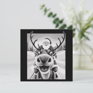 Cartes Pour Fêtes Annuelles Renne drôle selfie Noël Père Noël