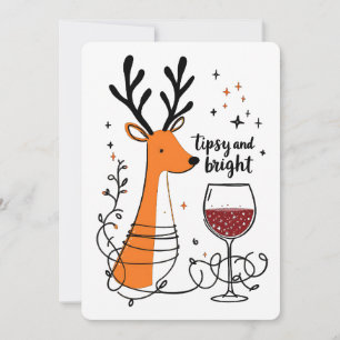 Cartes Pour Fêtes Annuelles Renne ivre et lumineux 