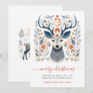 Cartes Pour Fêtes Annuelles Renne Nordique Joyeux Noël Vacances