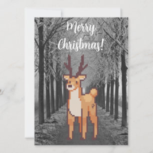 Cartes Pour Fêtes Annuelles Renne, pixelart, Pixel Art Joyeux Noël