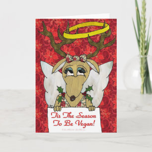 Cartes Pour Fêtes Annuelles Renne Tis la saison à être cadeaux végétaliens