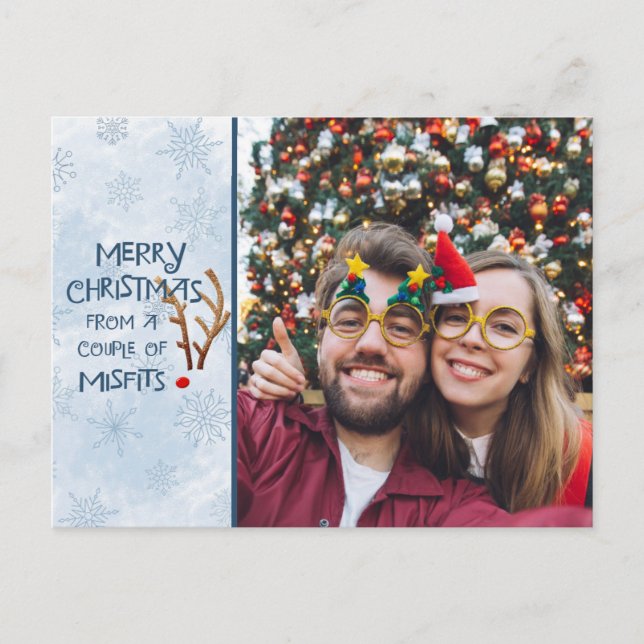 Cartes Pour Fêtes Annuelles Rennes à nez rouge Abstraites, de Mauvaises tenues (Devant)