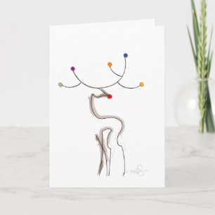 Cartes Pour Fêtes Annuelles Rennes de Noël à nez rouge