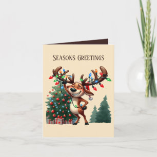 Cartes Pour Fêtes Annuelles Rennes de Noël de fête ajouter du texte